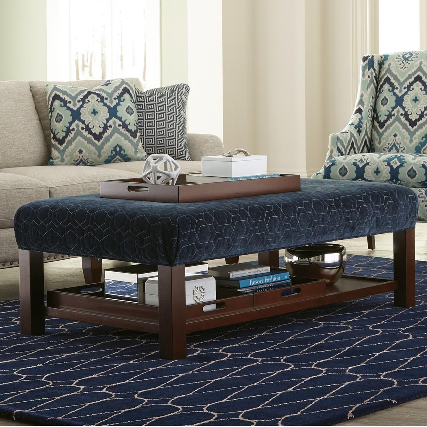 Cocktail ottoman with deals tray